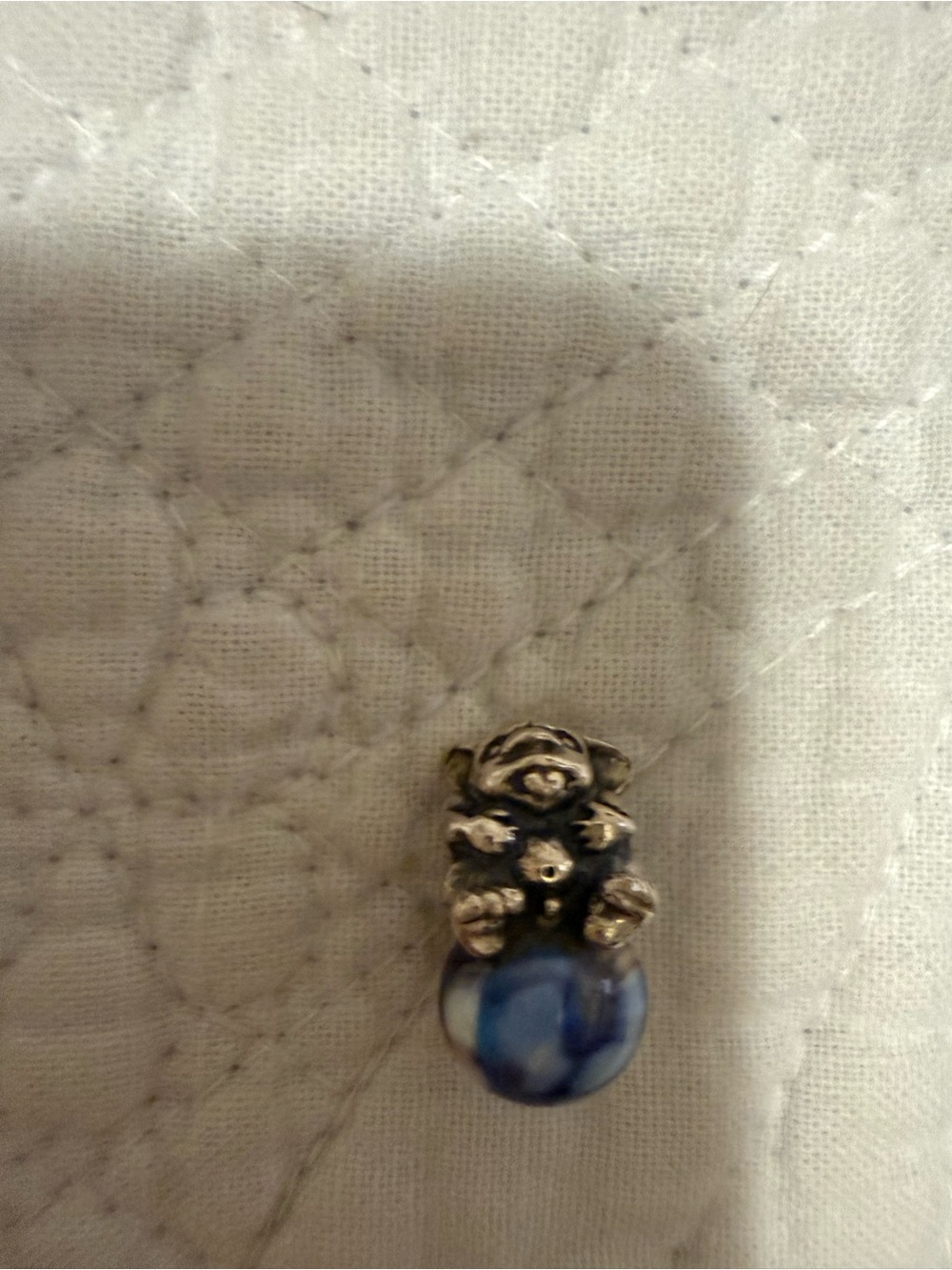 Trollbead Glass and Silver Troll Charm for bracelet retired